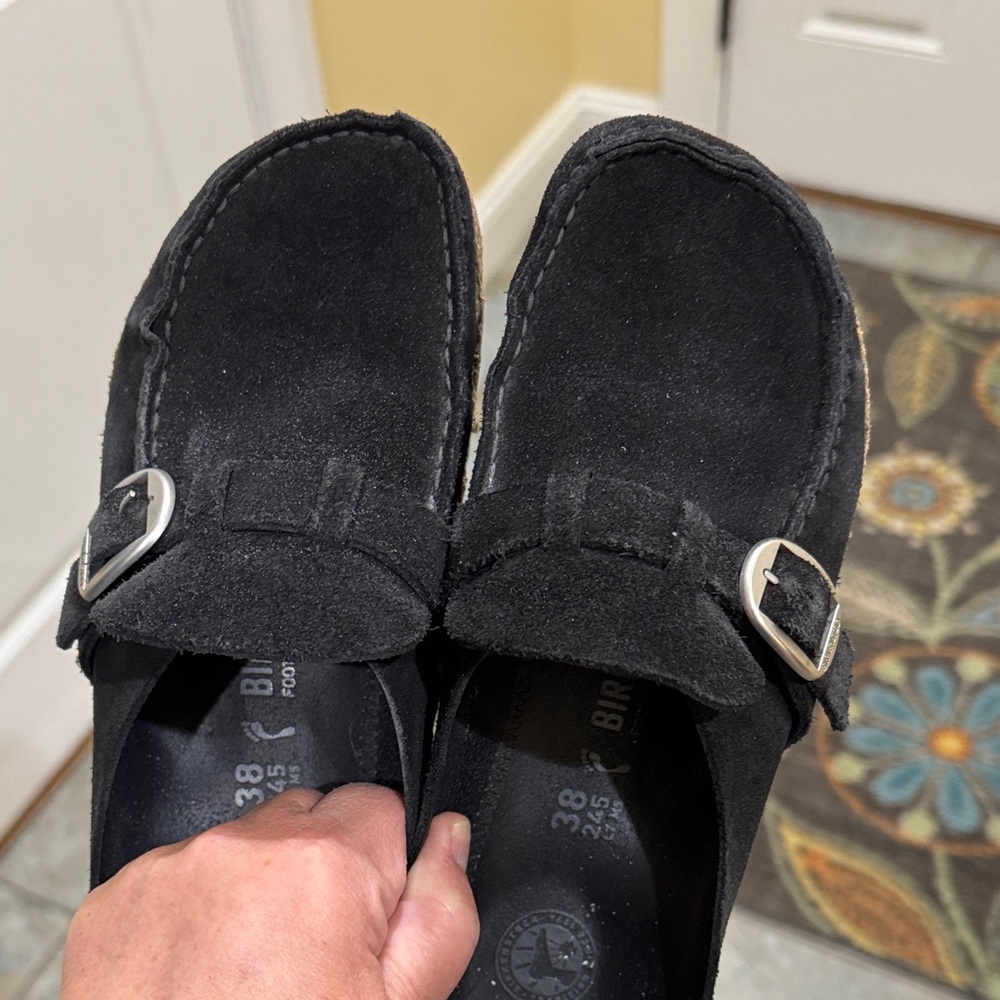 Birkenstock Black Suede Mules